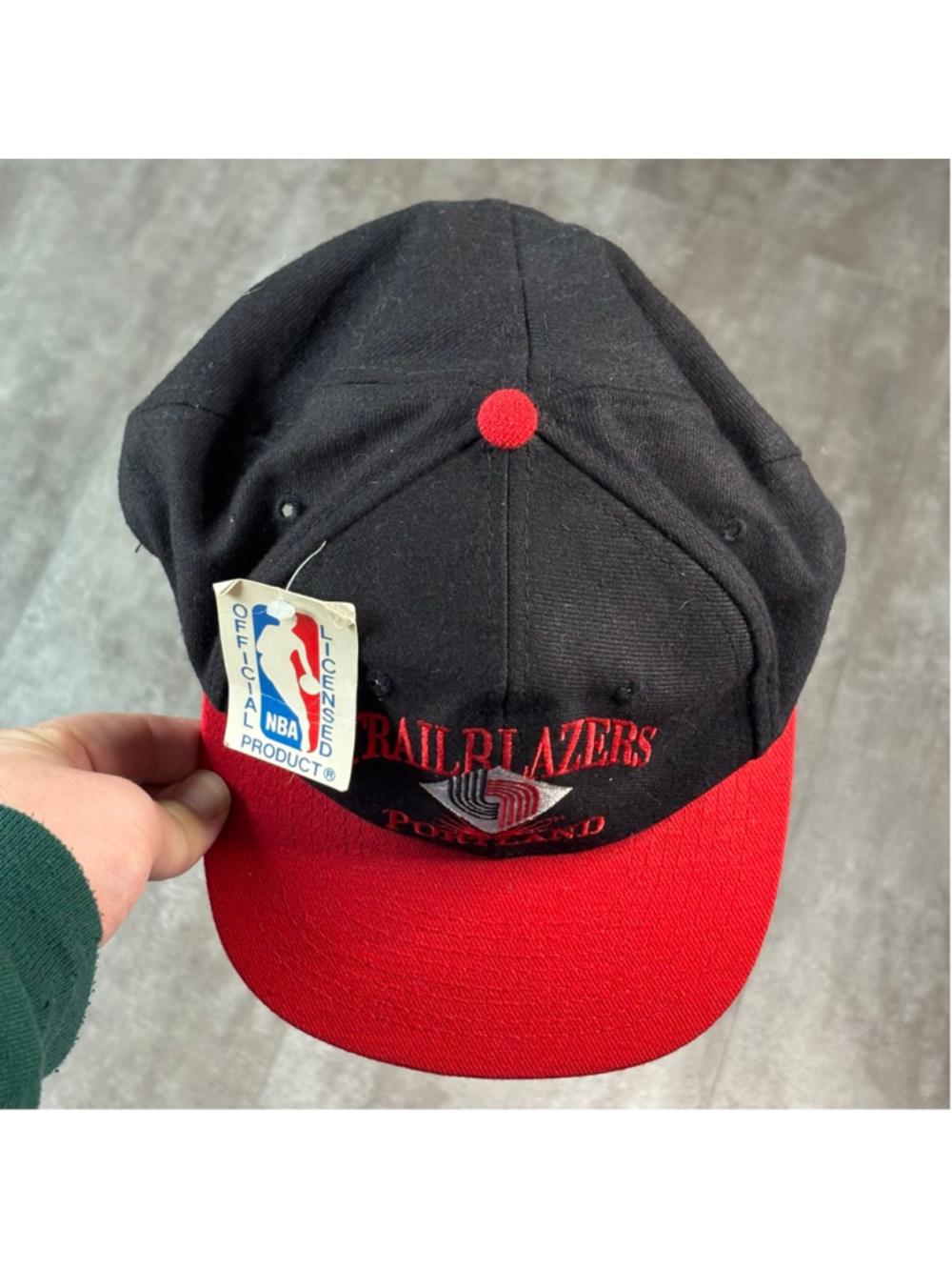 Vintage Portland Trailblazers Signature SnapBack Hat Black NWT - Picture 3 of 7